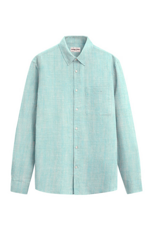 SK Linen Aqua Blue shirt