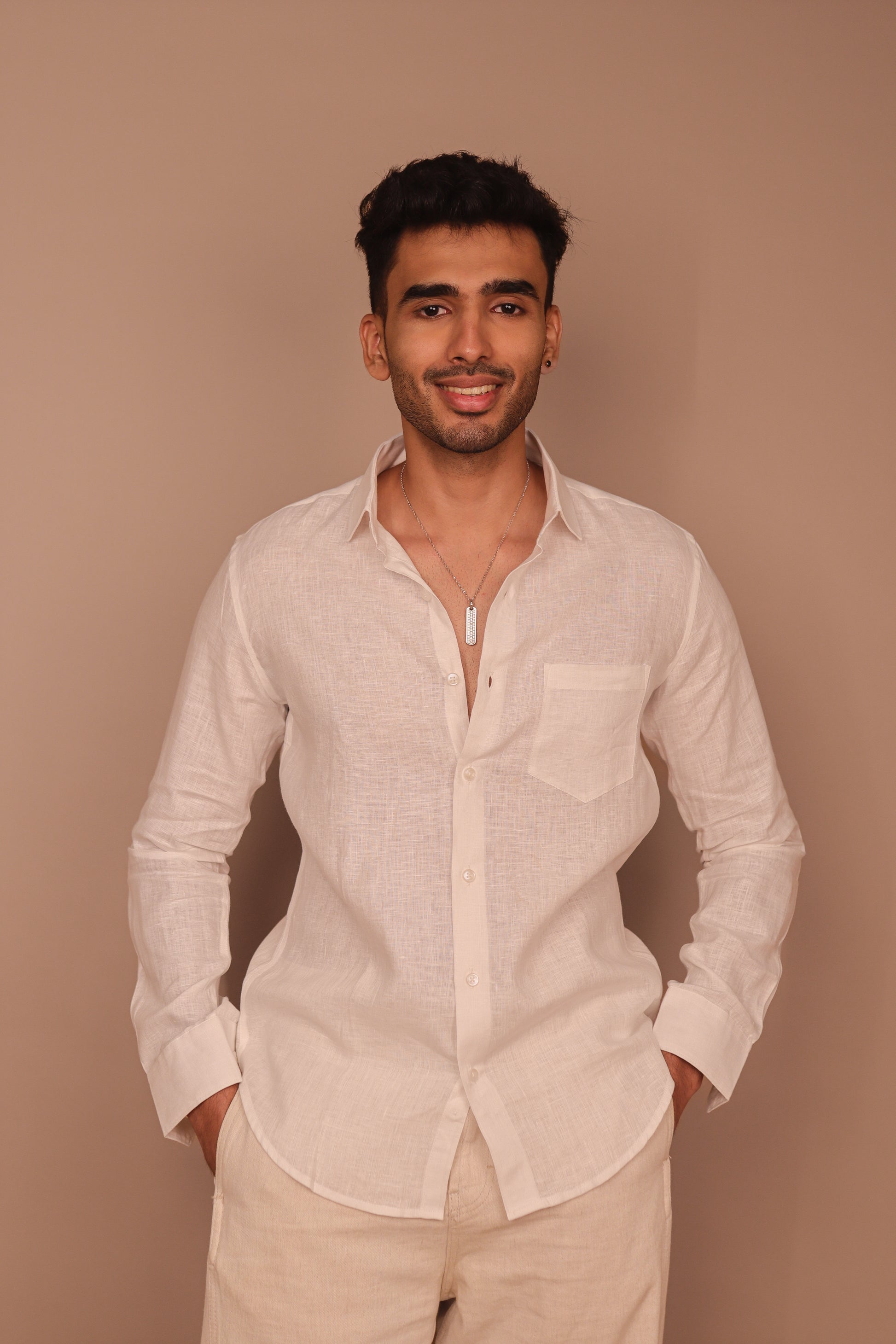 SK Linen Classic White Shirt