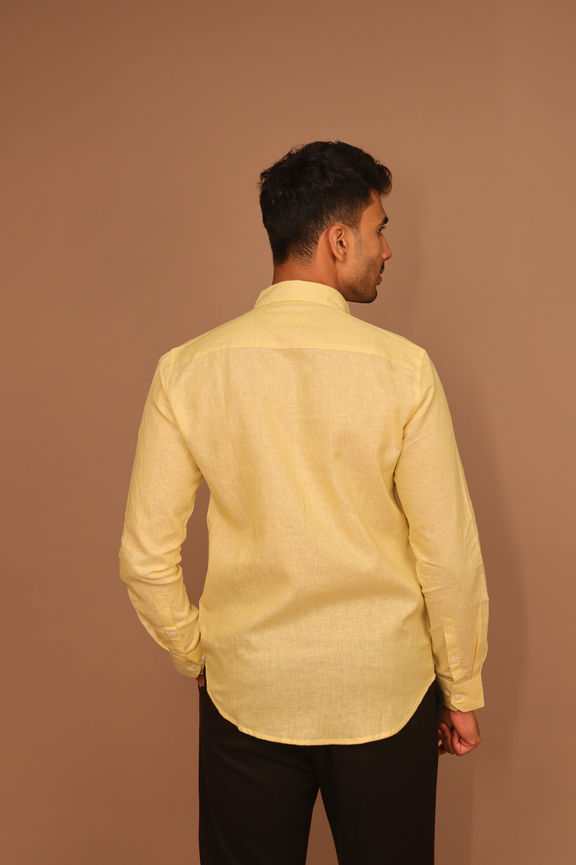 SK Linen Lemon Yellow Shirt