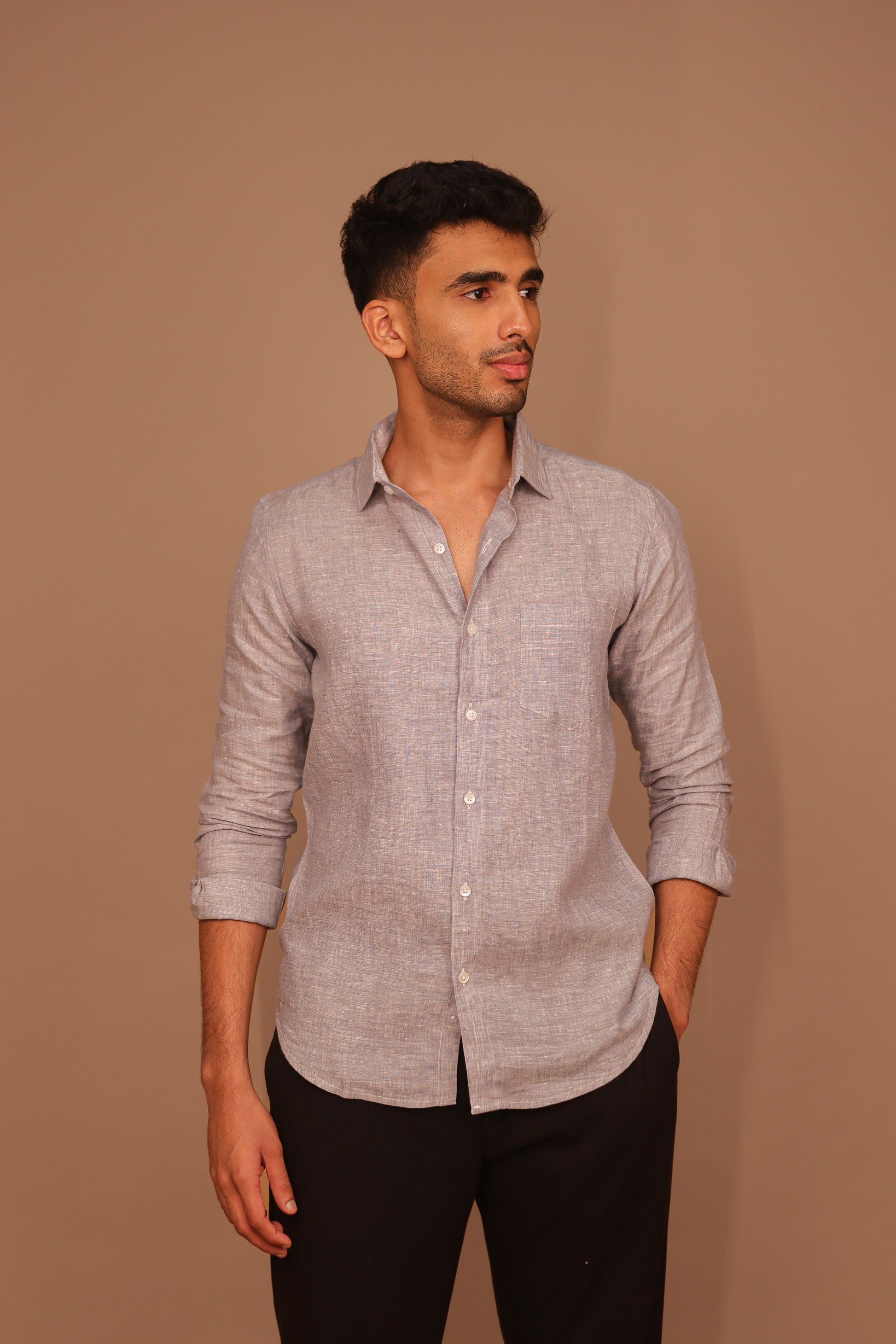 SK Linen Slate Grey Shirt