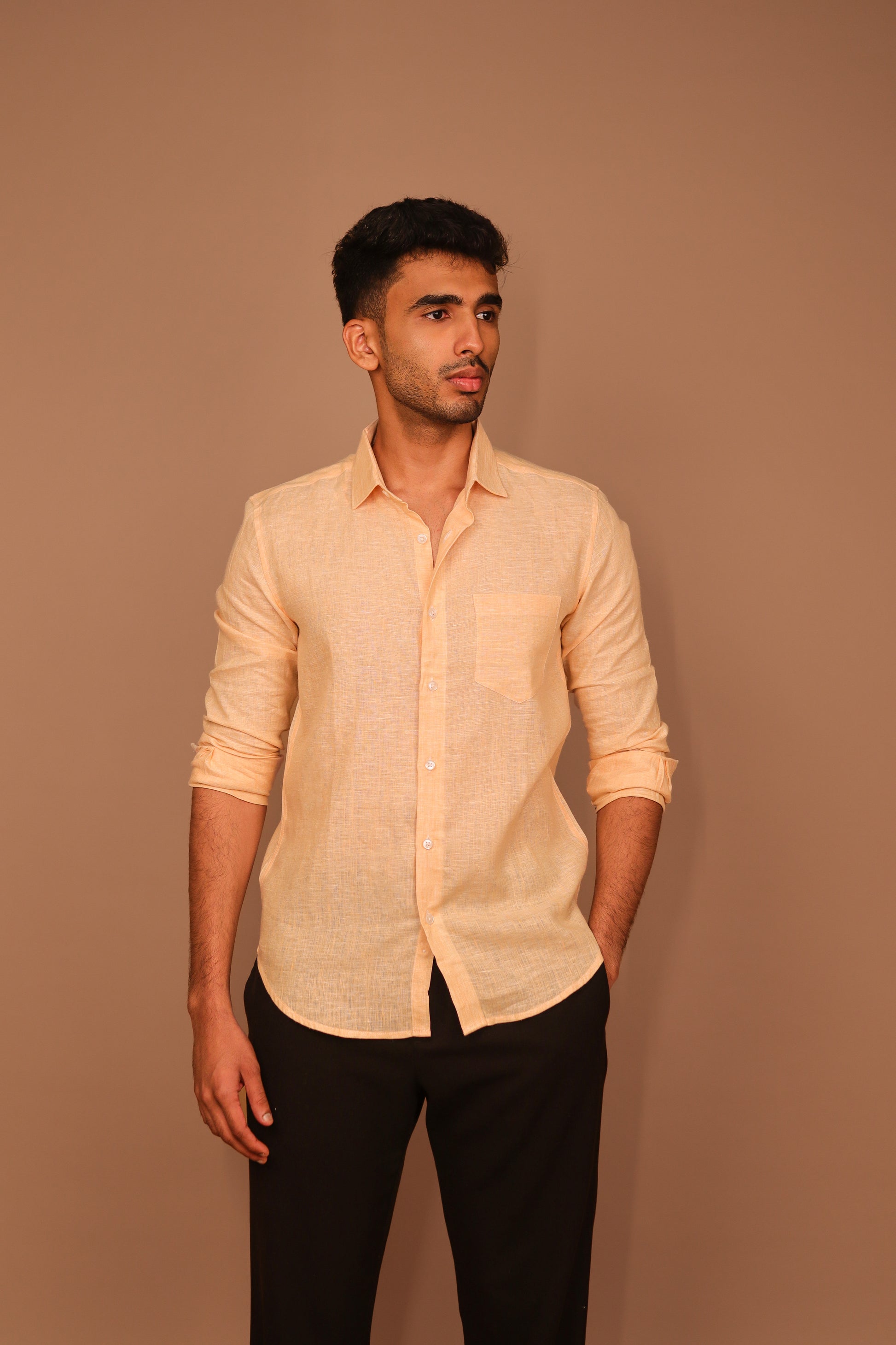 SK Linen Peach Shirt