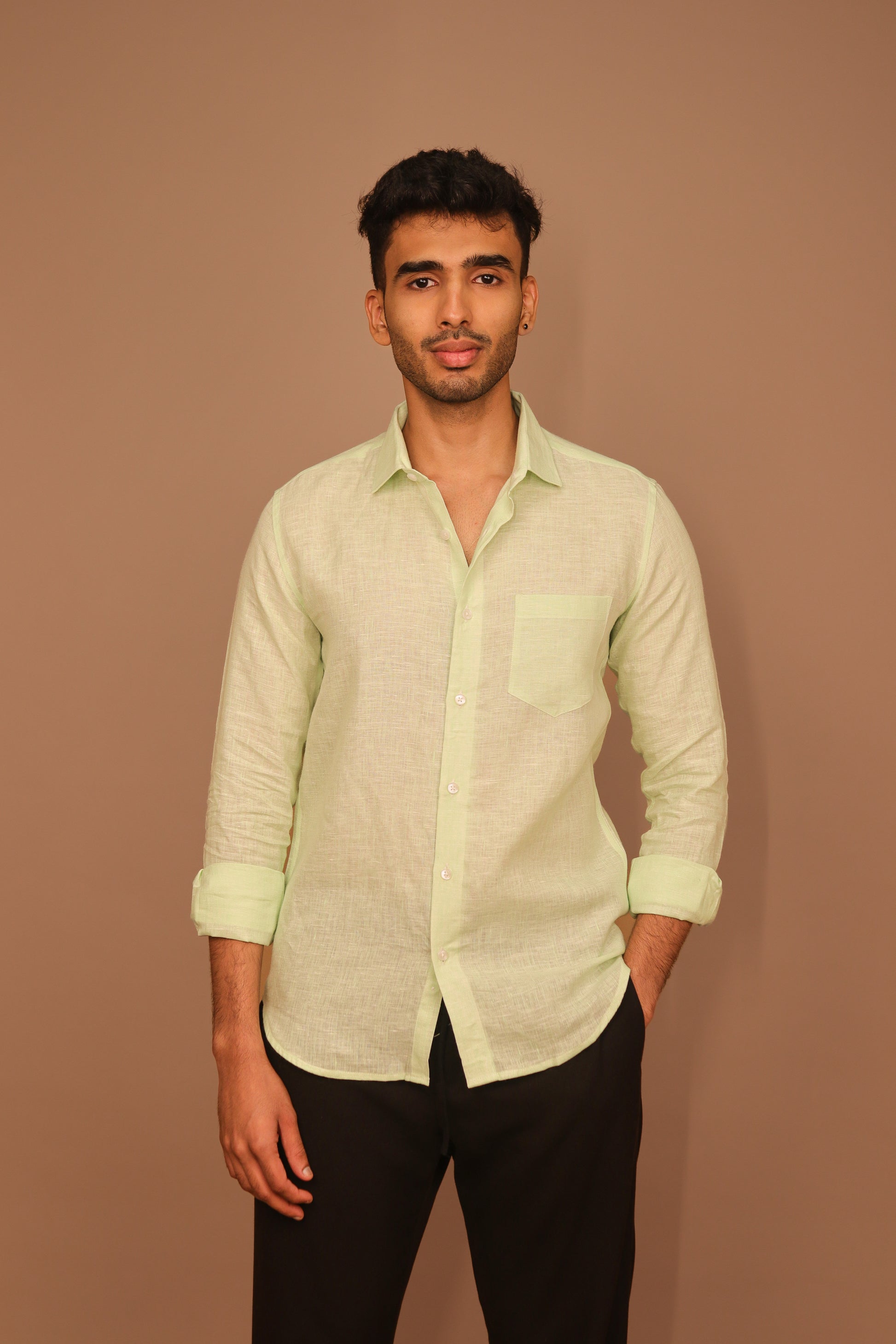 SK Linen Mint Green Shirt