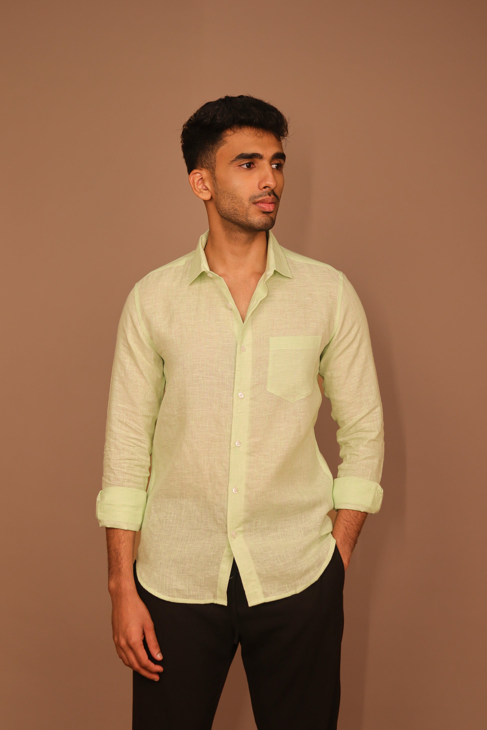 SK Linen Mint Green Shirt