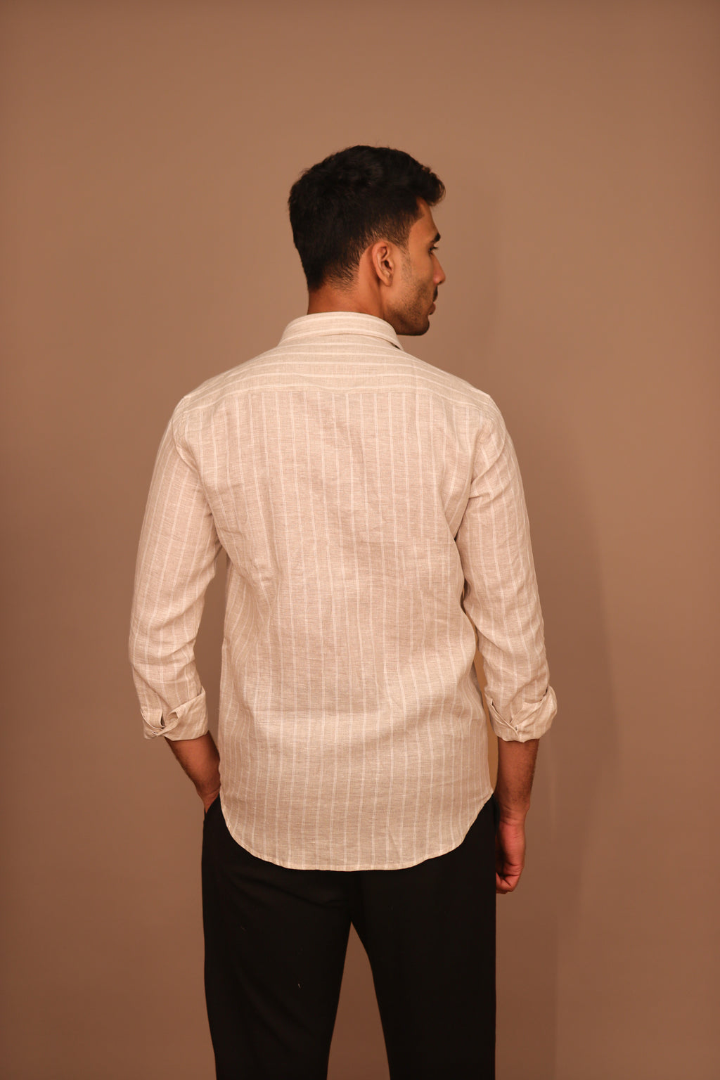 SK Linen Beige Stripes shirt