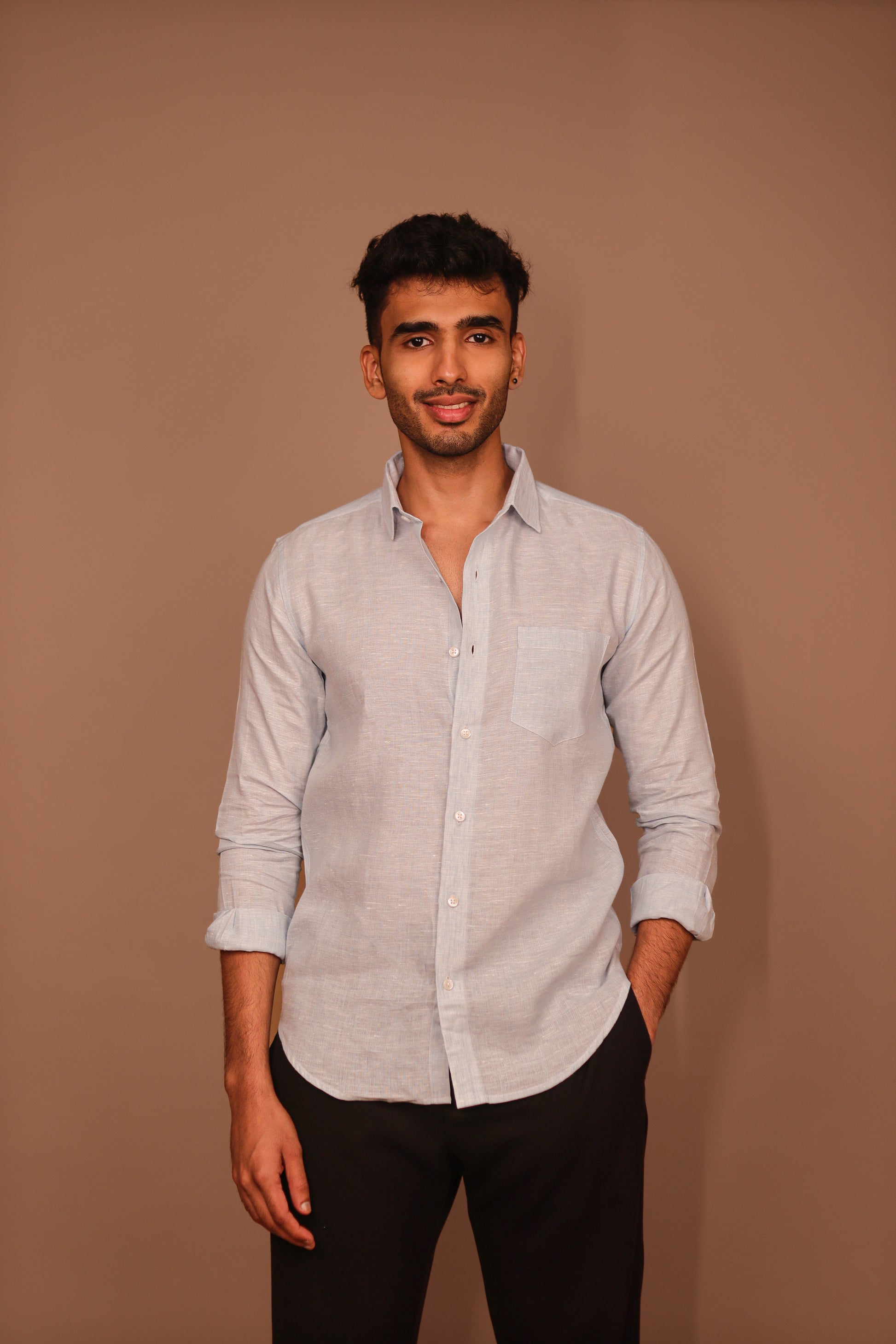 SK Linen Ocean Blue shirt