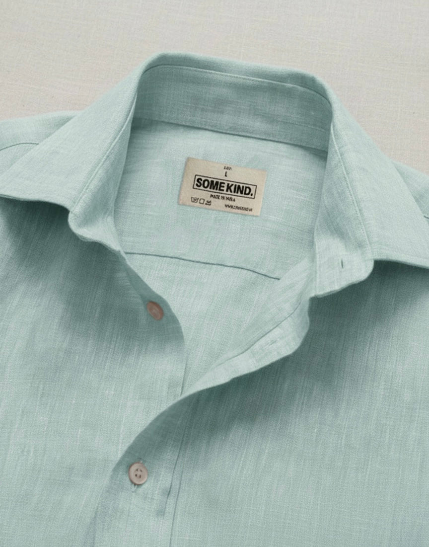 SK Linen Aqua Blue shirt