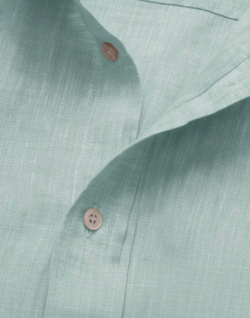 SK Linen Aqua Blue shirt