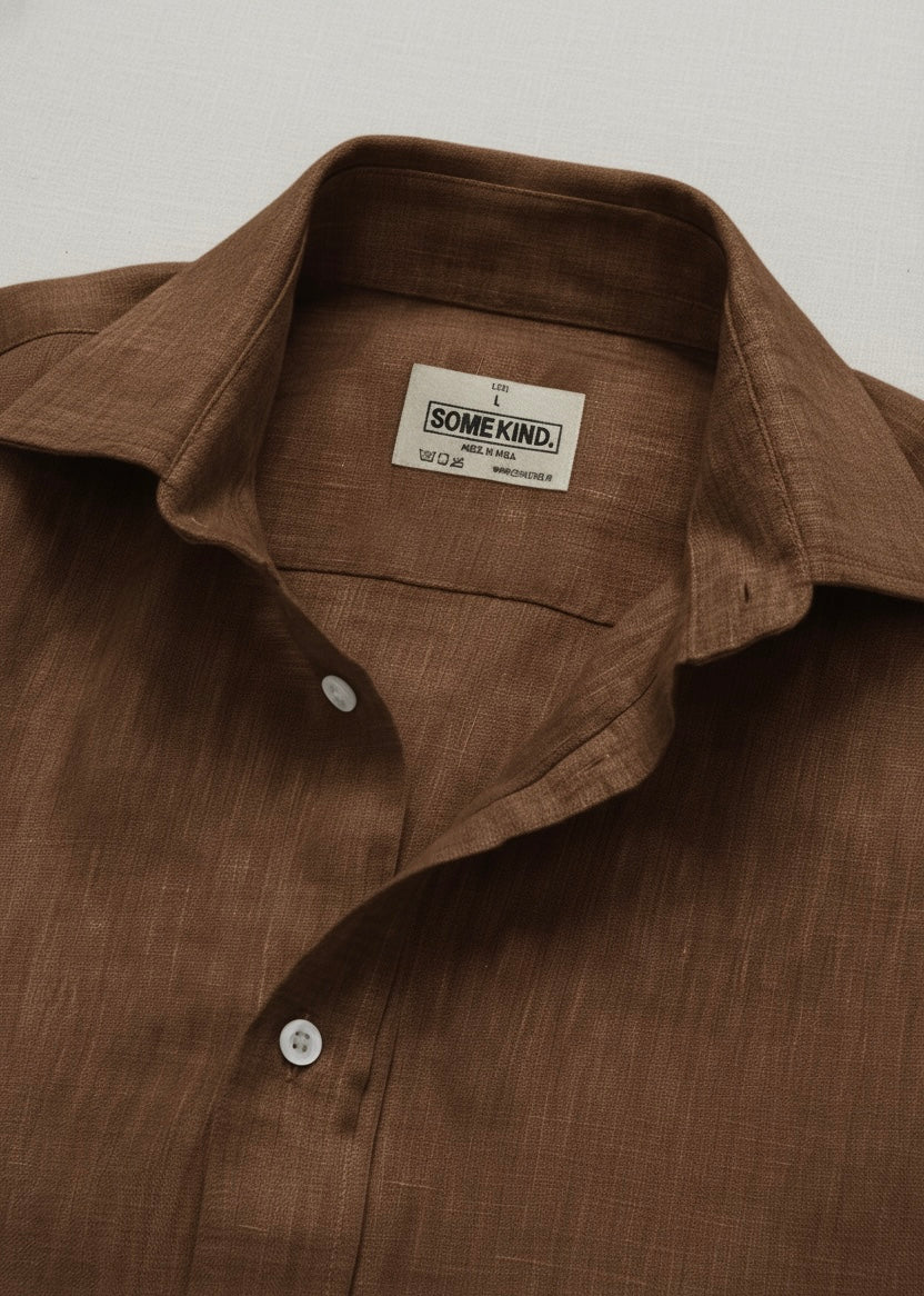 SK Linen Wine Brown shirt