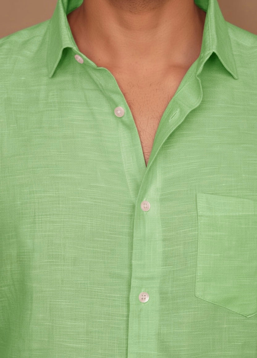 SK Linen Lime Green Shirt